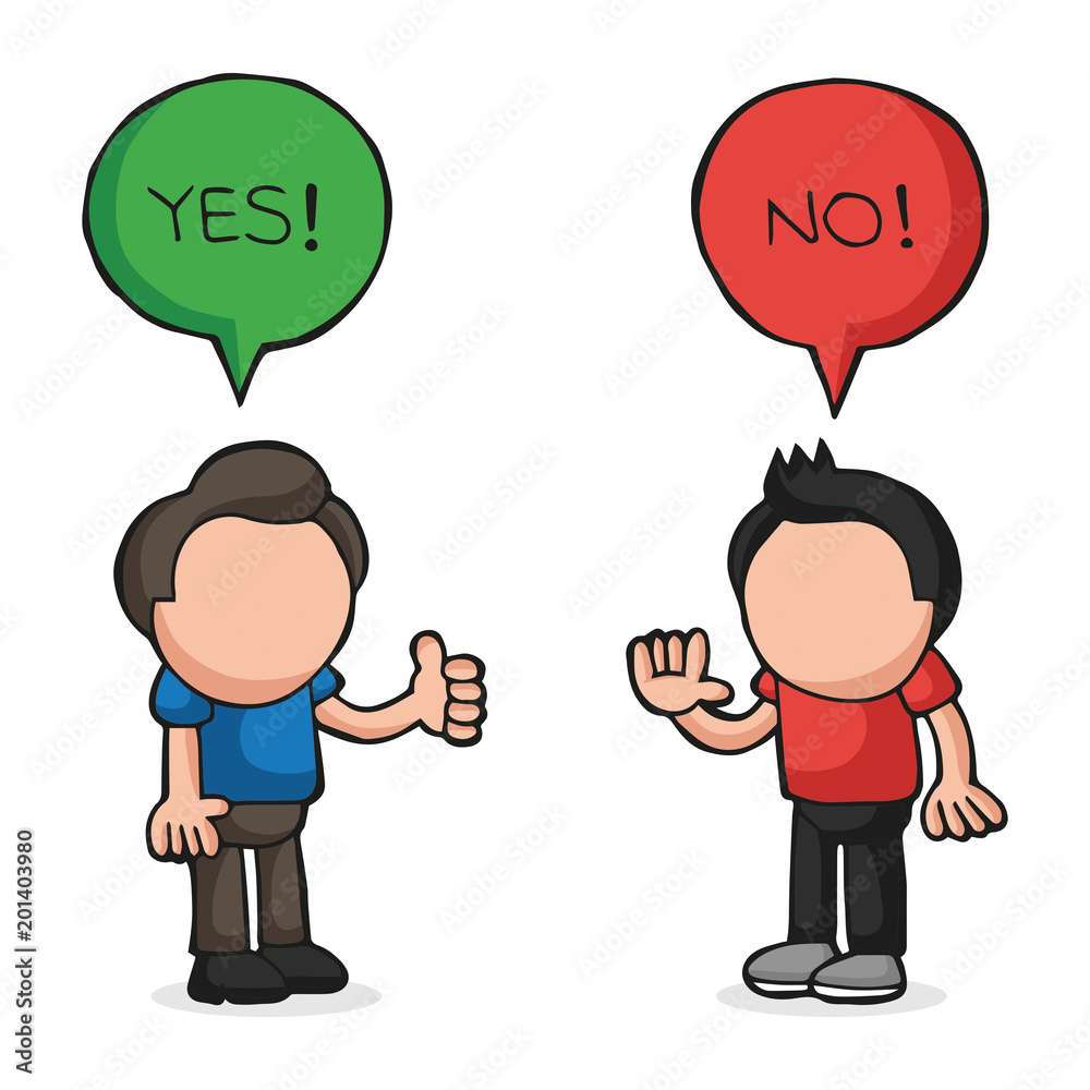 Premium Vector  Hand holding yes or no sign vector art illustration