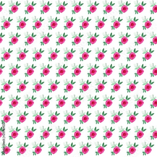 Seamless floral pattern with watercolor roses. Romantic background for printing on fabric, textiles, clothing, wrapper, paper