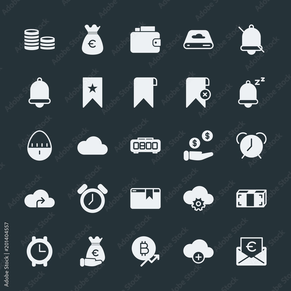 Modern Simple Set of money, cloud and networking, time, bookmarks Vector fill Icons. ..Contains such Icons as symbol, add, financial, bag and more on dark background. Fully Editable. Pixel Perfect. Modern Simple Set of money, cloud and networking, time, bookmarks Vector fill Icons. ..Contains such Icons as symbol, add, financial, bag and more on dark background. Fully Editable. Pixel Perfect.