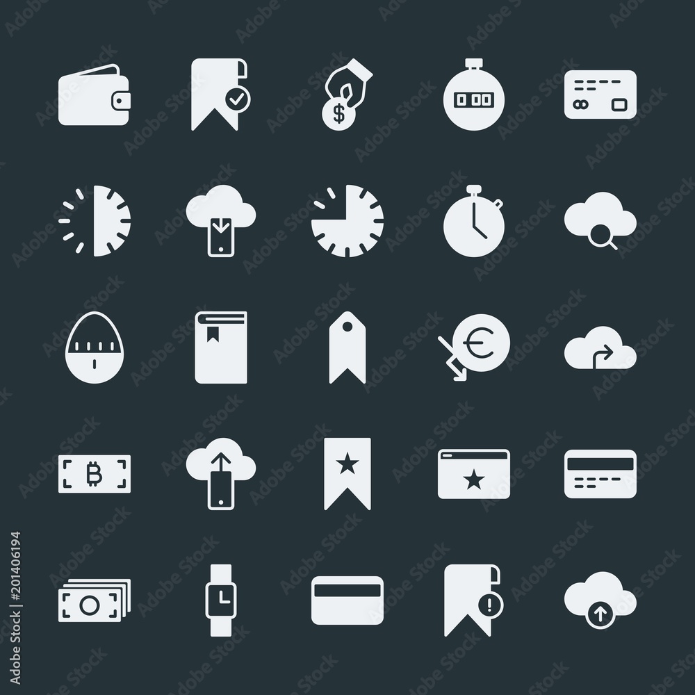 Modern Simple Set of money, cloud and networking, time, bookmarks Vector fill Icons. ..Contains such Icons as favorite, watch, bookmark and more on dark background. Fully Editable. Pixel Perfect. Modern Simple Set of money, cloud and networking, time, bookmarks Vector fill Icons. ..Contains such Icons as favorite, watch, bookmark and more on dark background. Fully Editable. Pixel Perfect.