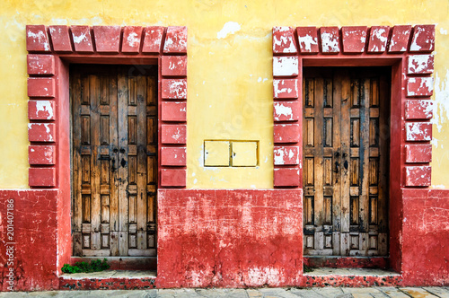 Wooden doorways in San Cristobal de las Casas  Mexico