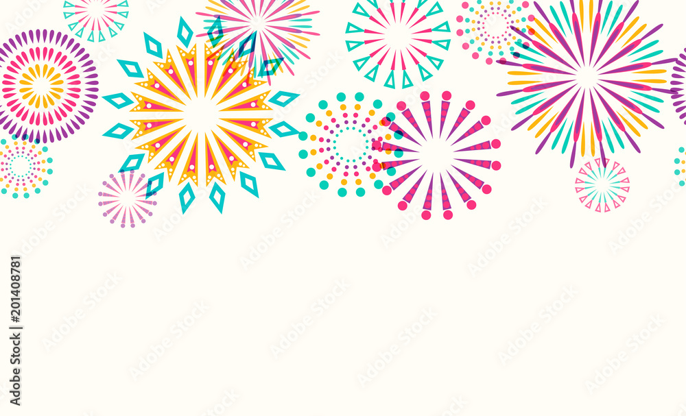 Firework border seamless background