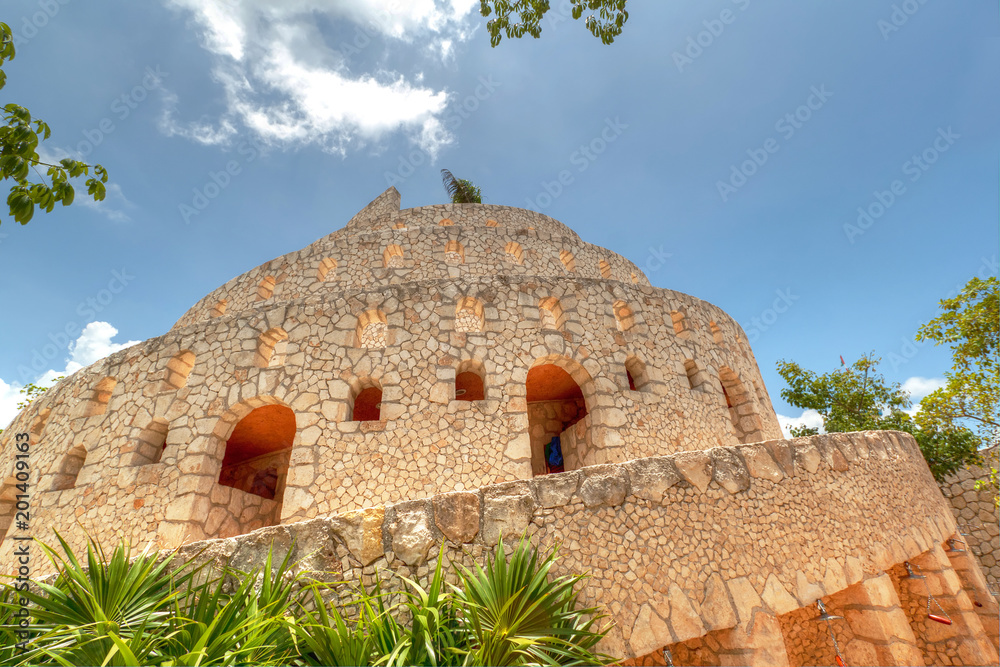 Ruins in Xcaret, Riviera Maya, Mexico