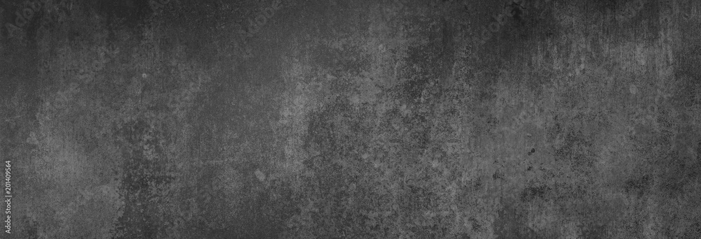 Textur einer fast schwarzen Betonwand in XXL-Größe als Hintergrund, auf die leichtes Licht fällt - obrazy, fototapety, plakaty 
