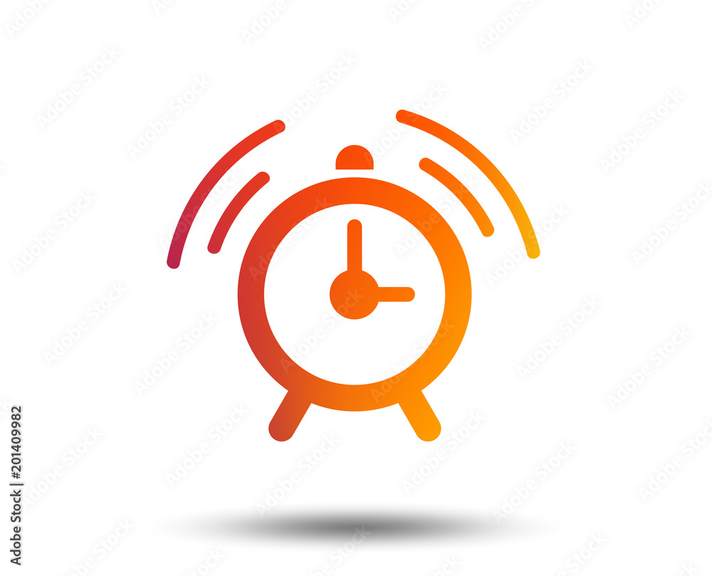 Alarm clock sign icon. Wake up alarm symbol. Blurred gradient design element. Vivid graphic flat icon. Vector Alarm clock sign icon. Wake up alarm symbol. Blurred gradient design element. Vivid graphic flat icon. Vector
