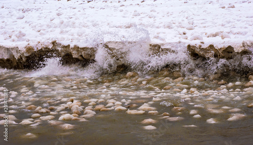 An angry Lake Huron after an April snowstorm