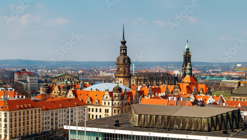 View from top on Dresden city, Germany. Day foto.