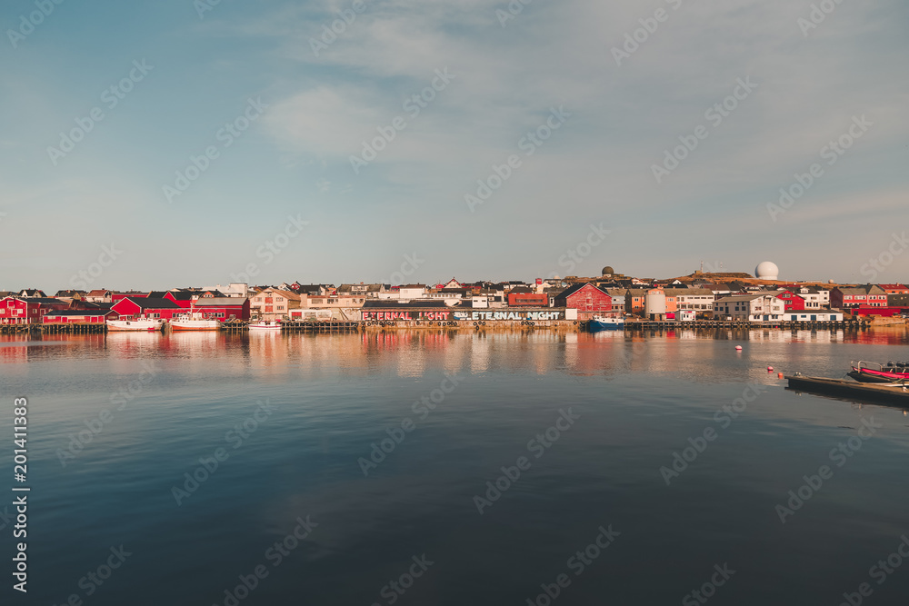 Obraz premium Vardo port on a summer day 30.5.2014, northern Norway
