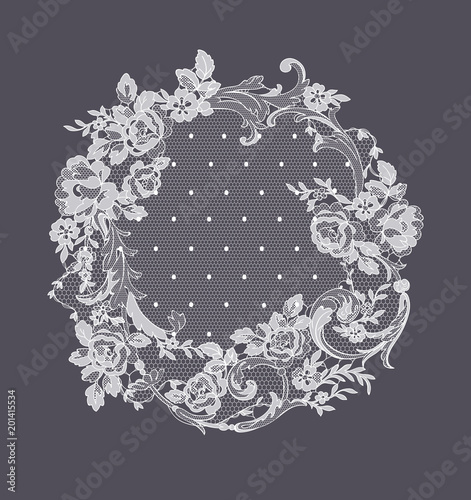 lace flowers frame decoration element