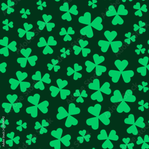 Green clovers celtic decoration seamless background vector illustration
