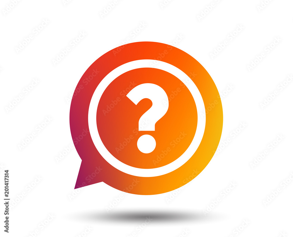 Question mark sign icon. Help speech bubble symbol. FAQ sign. Blurred gradient design element. Vivid graphic flat icon. Vector Question mark sign icon. Help speech bubble symbol. FAQ sign. Blurred gradient design element. Vivid graphic flat icon. Vector