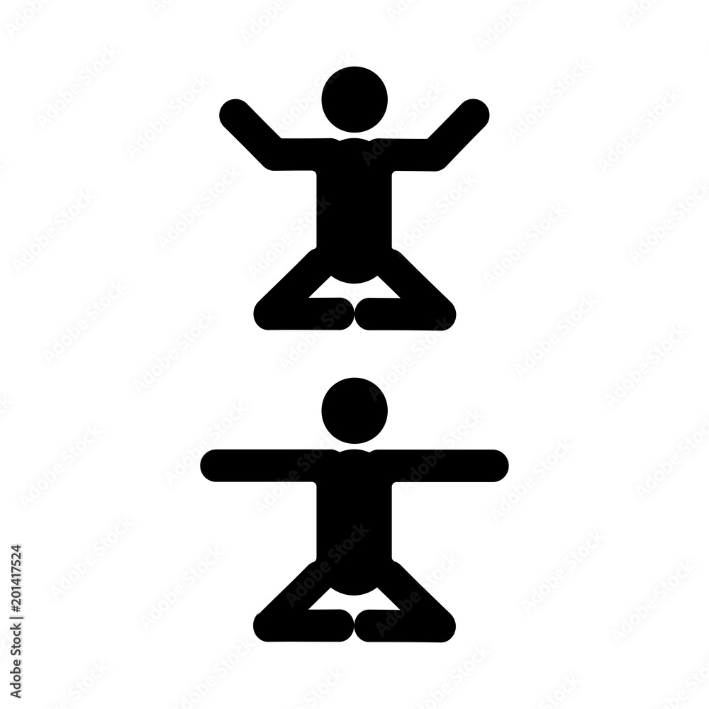 Human and yoga pose icon Human and yoga pose icon