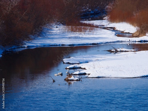 river in winter in Hokkido, Japan photo