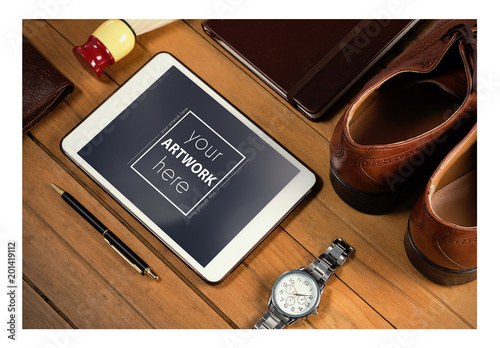 Tablet and Fashion Accessories Mockup