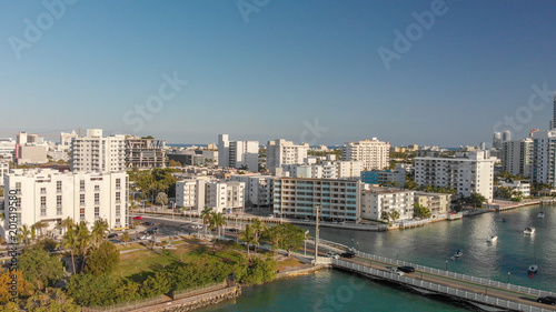 Aerial view of Venetian Way and Miami Beach, Florida © jovannig