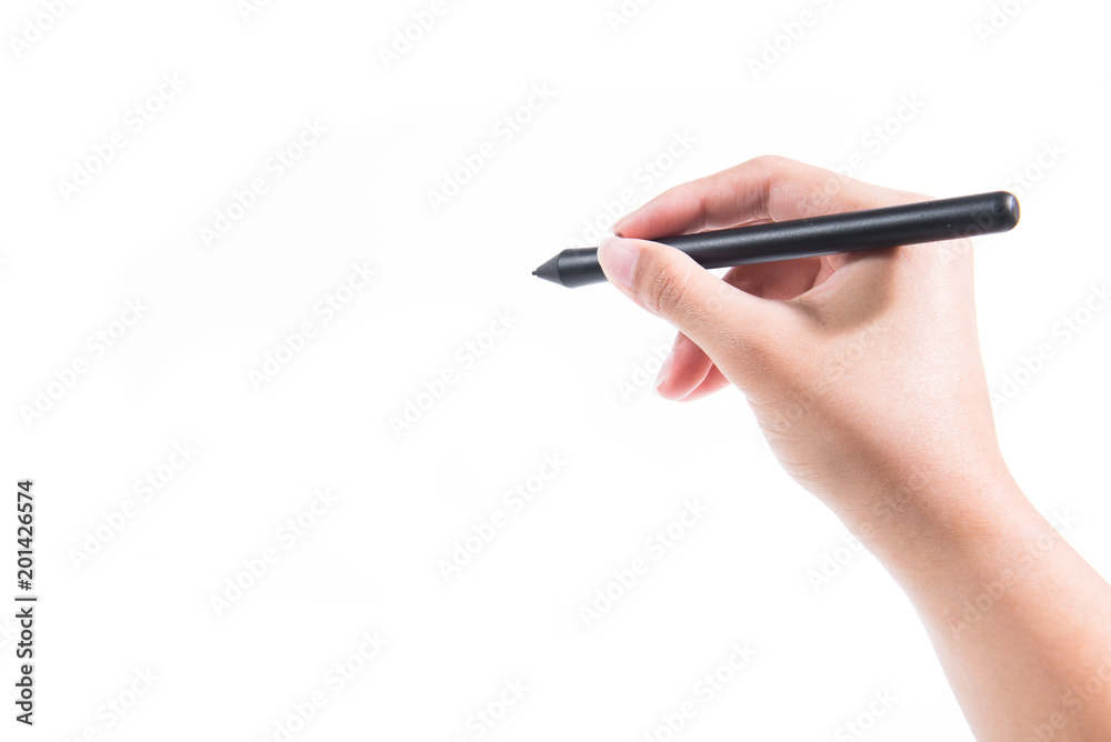 Hand writing by pen mouse Hand writing by pen mouse