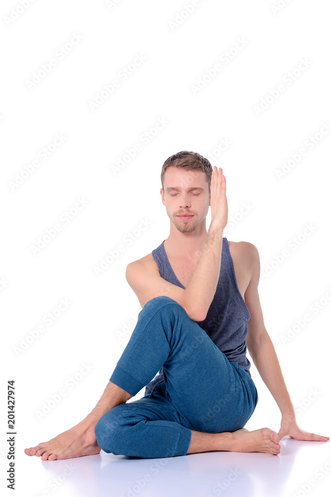 Young man practicing yoga. Yoga. Yoga Instructor Young man practicing yoga. Yoga. Yoga Instructor