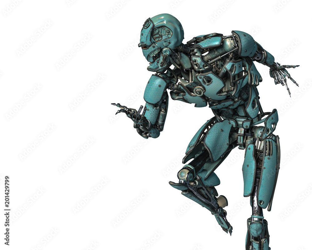 cyborg robot in a mission
