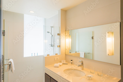 Bathroom interior with natural light