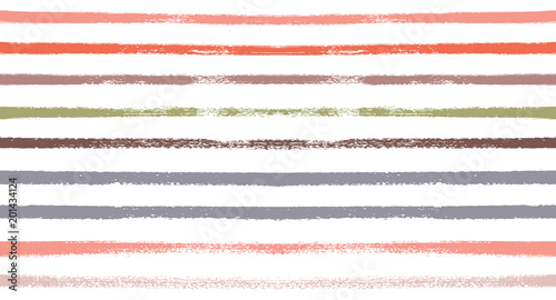 Sailor Stripes Seamless Vector Summer Pattern. Autumn Colors Blue, Turquoise, Pink, Purple, Grey, White Stripes. Hipster Vintage Retro Textile Design. Creative Horizontal Banner. Watercolor Prints