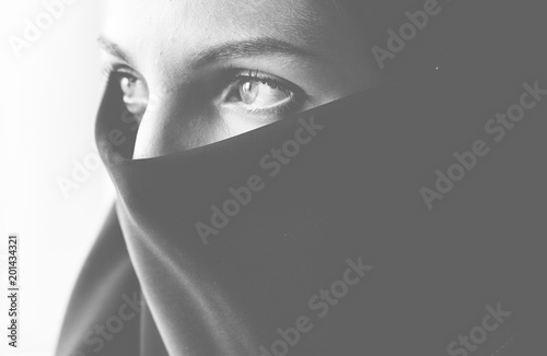 Close up of islamic woman portrait