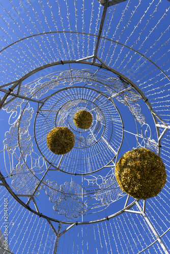 Inside an electric Christmas tree at Funchal on the island of Maderia Portugal photo