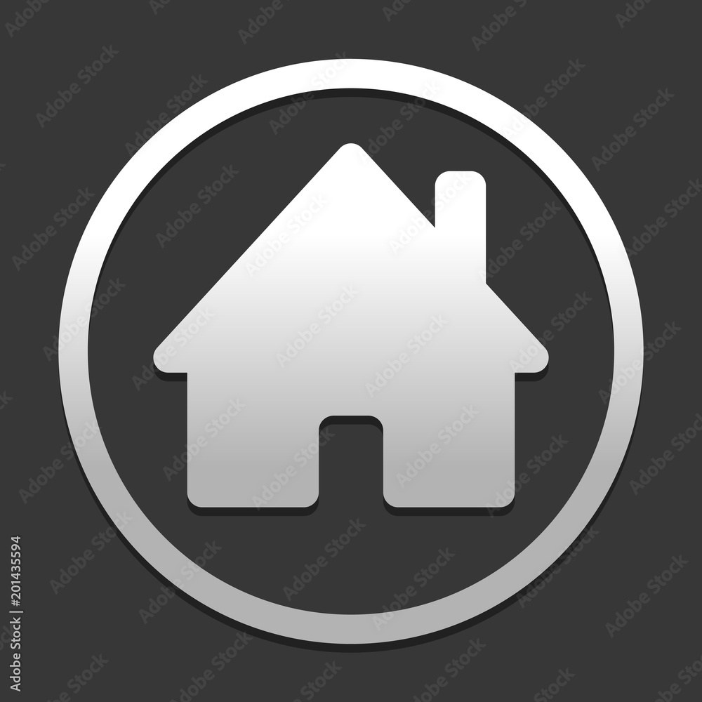 house icon. icon in circle on dark background with simple shadow house icon. icon in circle on dark background with simple shadow