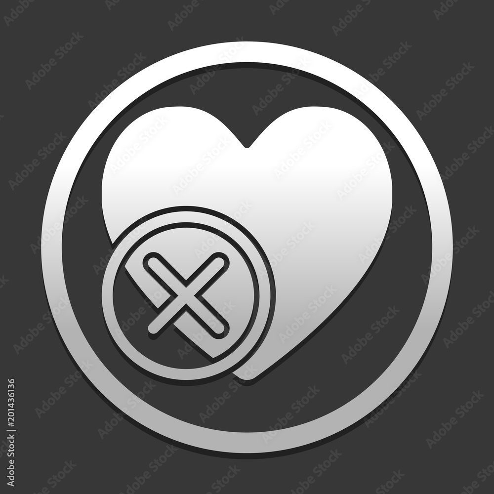 heart with cross. simple silhouette. icon in circle on dark background with simple shadow heart with cross. simple silhouette. icon in circle on dark background with simple shadow