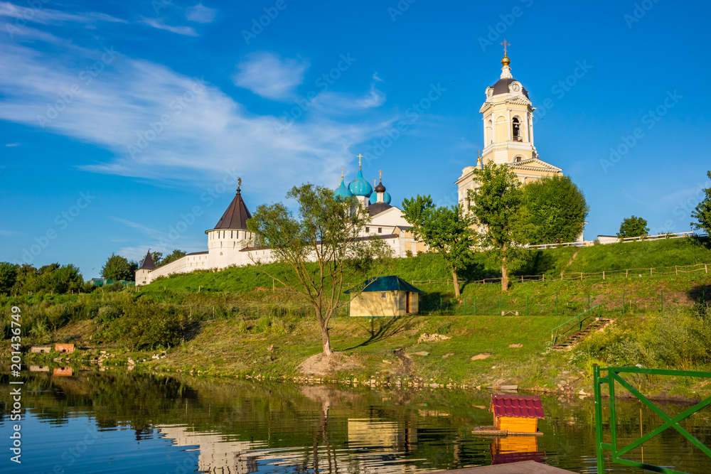 SERPUHOV, RUSSIA - AUGUST 2017: Vysotsky monastery (Vysotskiy monastyr). Orthodox monastery in Serpukhov
