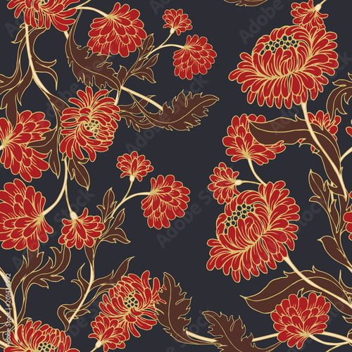 Abstract elegance pattern with floral background.