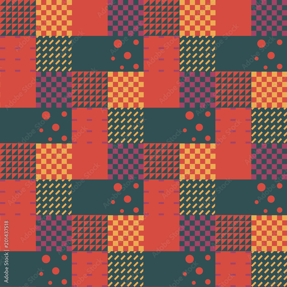 Memphis tiles seamless pattern. Memphis geometry series.