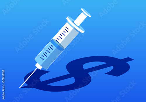 Shadow of syringe