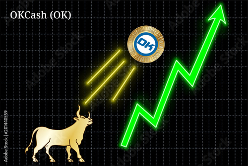 Bullish OKCash (OK) cryptocurrency chart photo