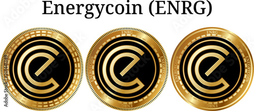 Set of physical golden coin Energycoin (ENRG)