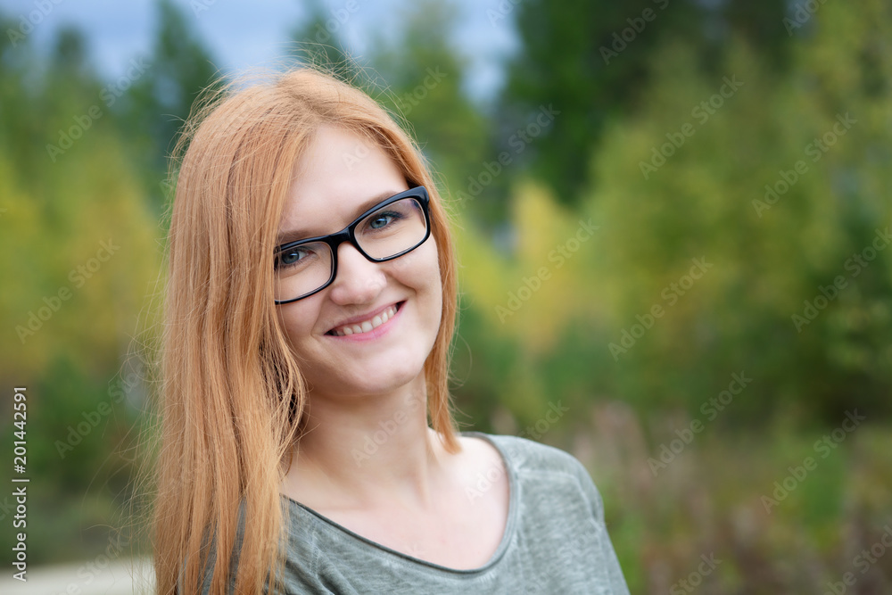 Happy Lifestyle portrait of a beautiful young model girl with a sweet smile.