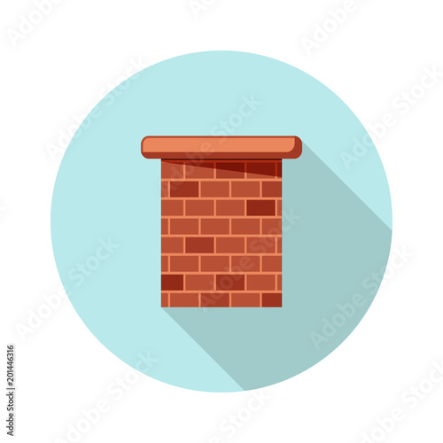 Valokuva Colored flat round icon, vector design with shadow