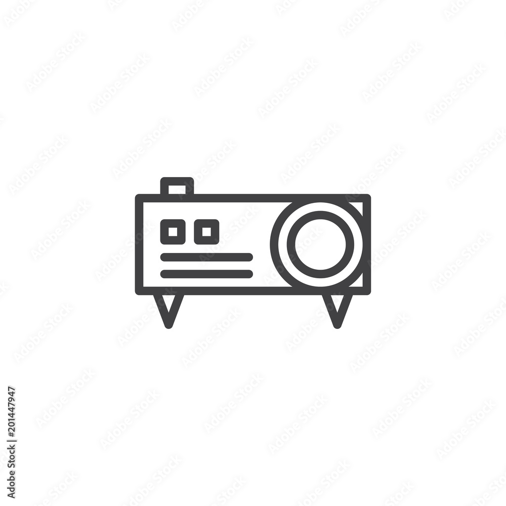Video projector outline icon. linear style sign for mobile concept and web design. Digital projector simple line vector icon. Symbol, logo illustration. Pixel perfect vector graphics Video projector outline icon. linear style sign for mobile concept and web design. Digital projector simple line vector icon. Symbol, logo illustration. Pixel perfect vector graphics