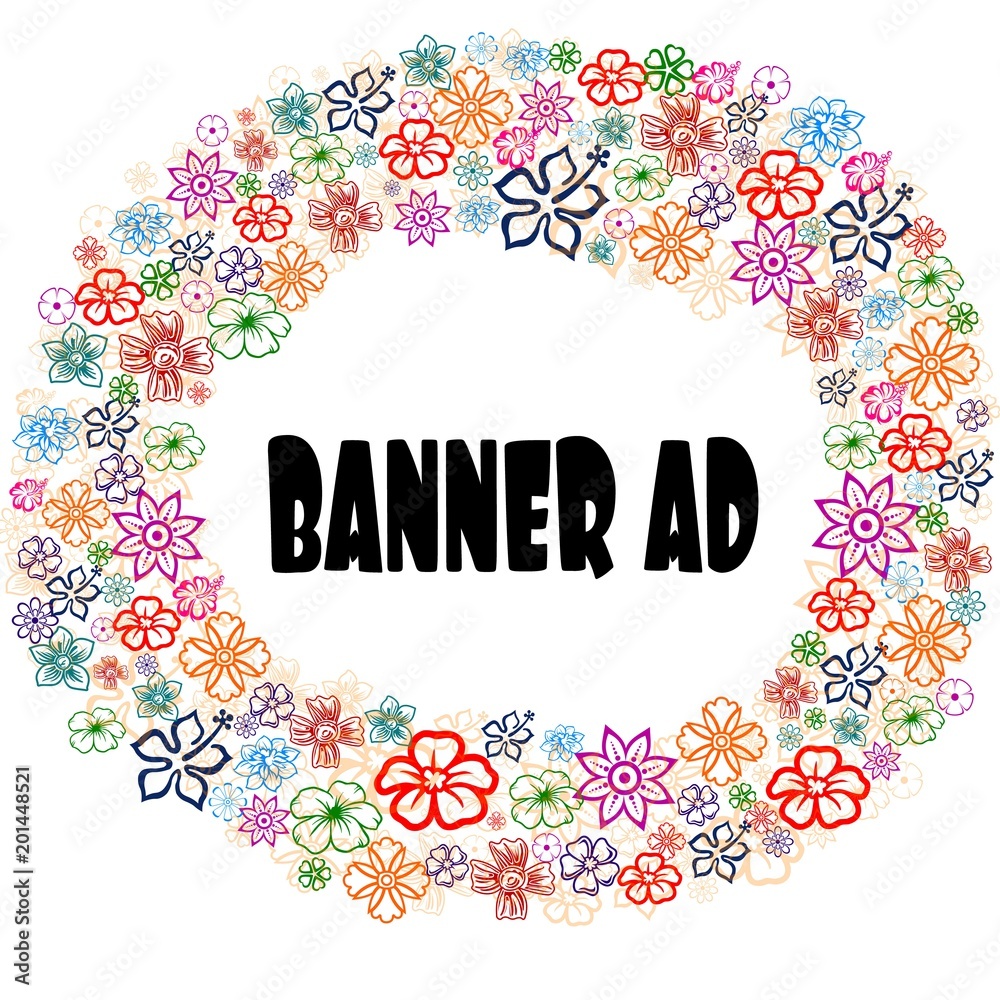 BANNER AD in floral frame.