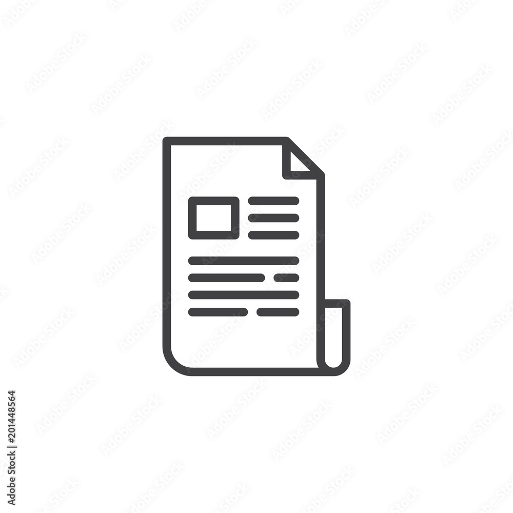 Newspaper outline icon. linear style sign for mobile concept and web design. News simple line vector icon. Symbol, logo illustration. Pixel perfect vector graphics Newspaper outline icon. linear style sign for mobile concept and web design. News simple line vector icon. Symbol, logo illustration. Pixel perfect vector graphics