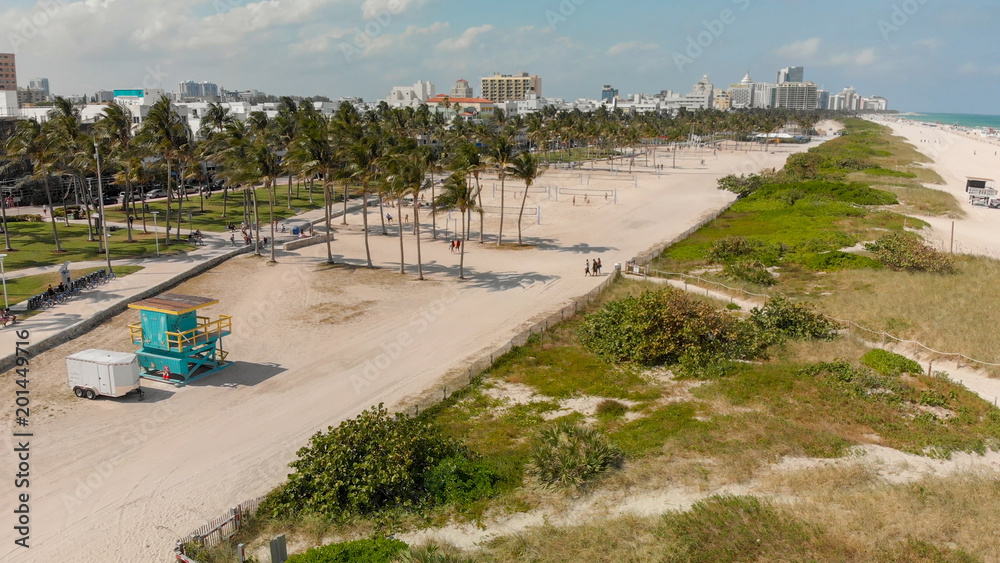 Miami Beach skyline aerial view from Ocean Drive