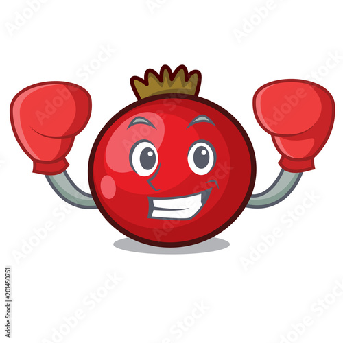Boxing red currant character cartoon