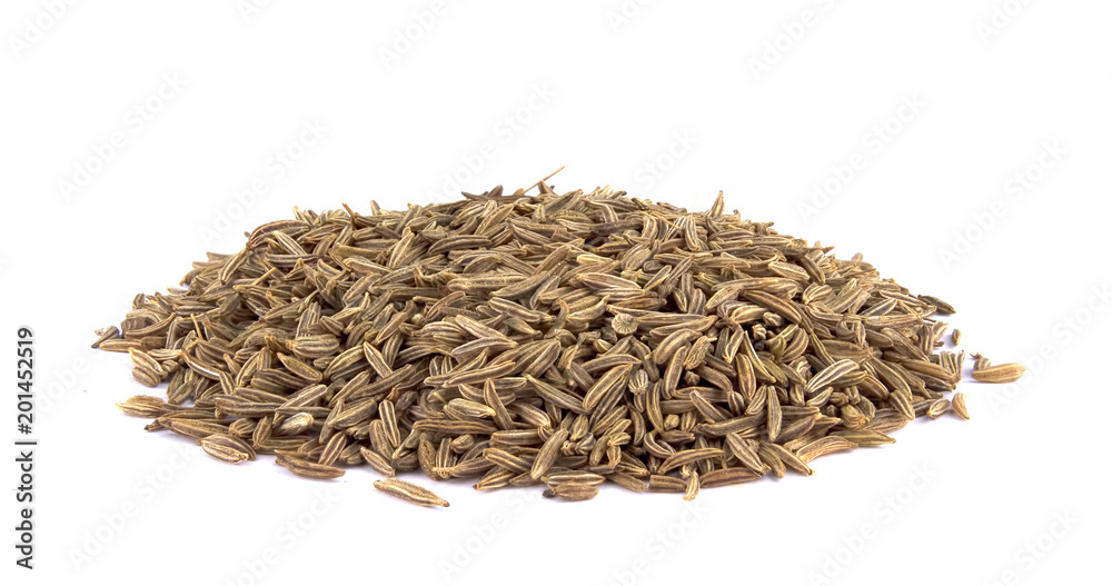 Cumin seeds or caraway isolated on white background Cumin seeds or caraway isolated on white background