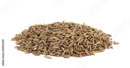 Photography Cumin seeds or caraway isolated on white background