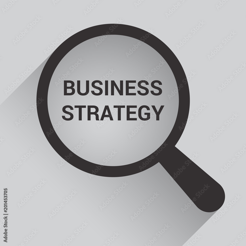 Finance Concept: Magnifying Optical Glass With Words Business Strategy