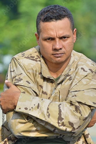 Stubborn Military Male Soldier