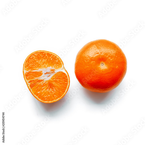 isolated cut mandarins