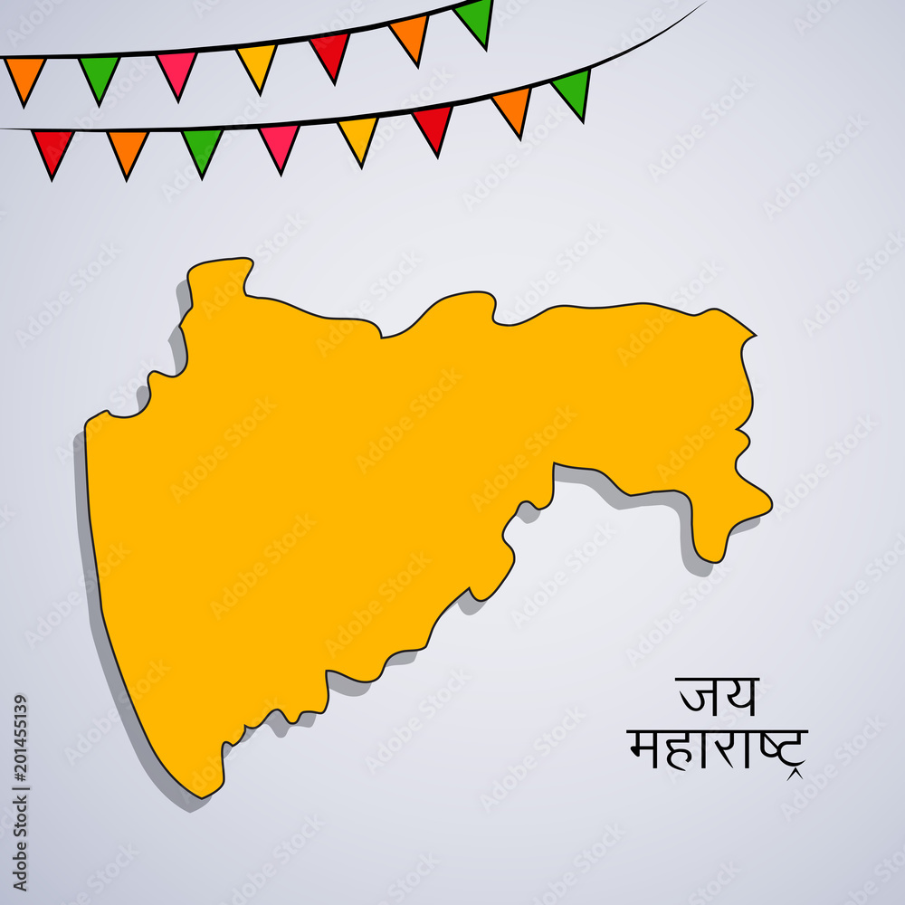 Illustration of Indian State Maharashtra map with Hindi text Jai Maharashtra meaning long live Maharashtra Stock Vector | Adobe Stock Illustration of Indian State Maharashtra map with Hindi text Jai Maharashtra meaning long live Maharashtra Stock Vector | Adobe Stock