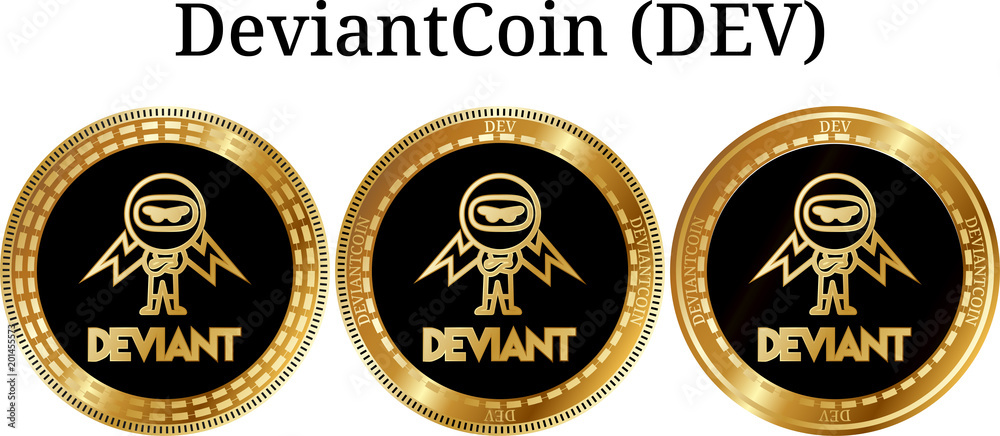 Set of physical golden coin DeviantCoin (DEV)