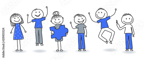 stick figures - successful team work