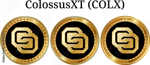 Set of physical golden coin ColossusXT (COLX)